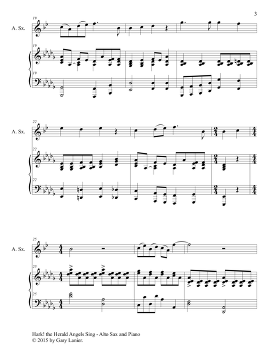 HARK! THE HERALD ANGELS SING (Duet – Alto Sax and Piano/Score and Parts) image number null