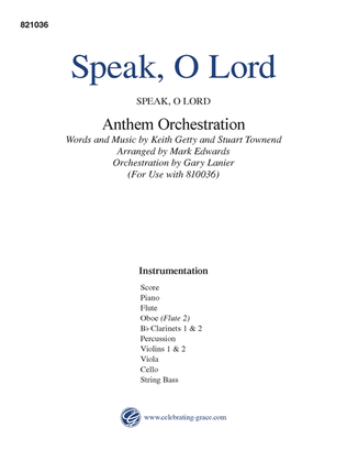 Book cover for Speak, O Lord