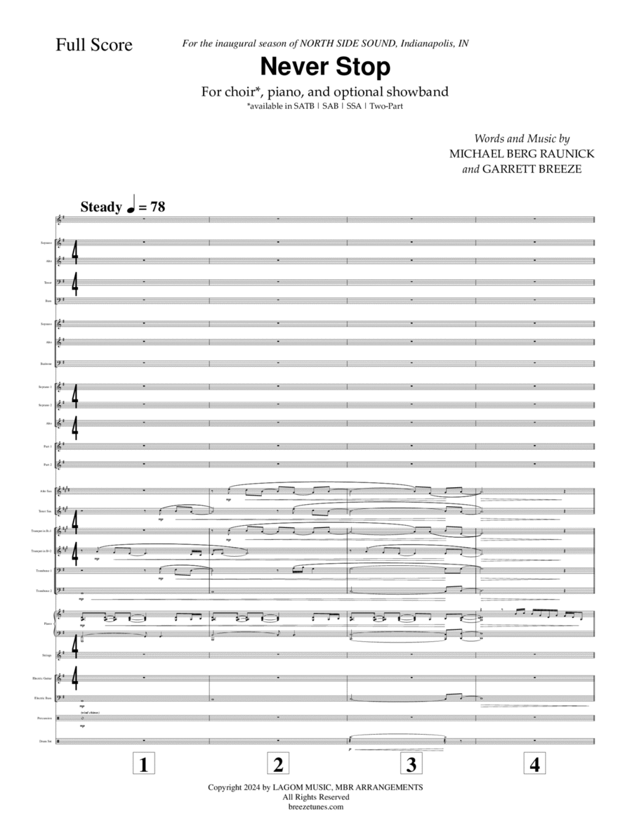 Never Stop (Instrumental Score & Parts) image number null