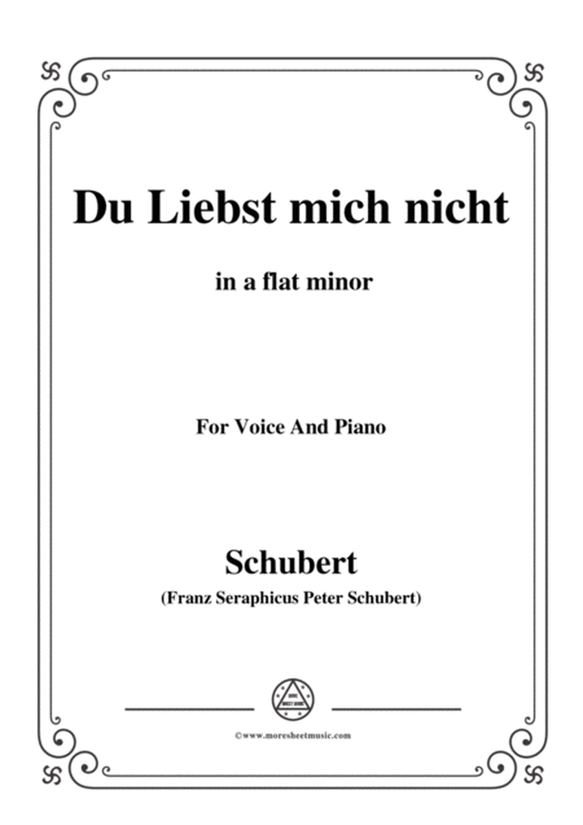 Schubert-Du Liebst mich nicht,Op.59 No.1,in a flat minor,for Voice&Piano image number null