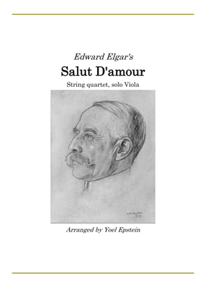 Book cover for Salut D'amour by Elgar, arranged for string quartet (viola solo)