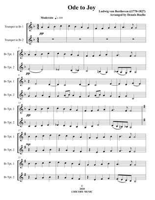 Book cover for Ode to Joy - Trumpet Duet - Intermediate