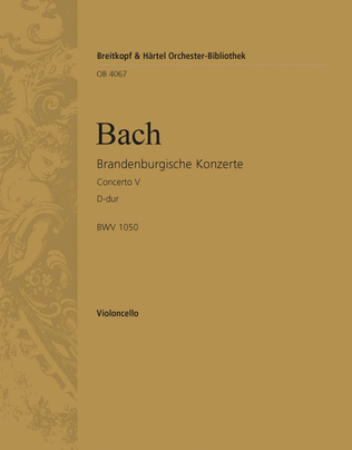 Book cover for Brandenburg Concerto No. 5 in D major BWV 1050