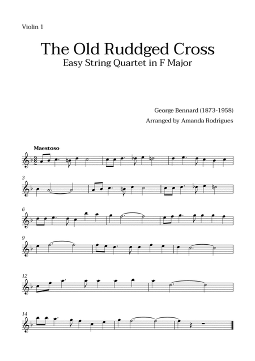 The Old Rugged Cross in F Major - Easy String Quartet String Quartet - Digital Sheet Music