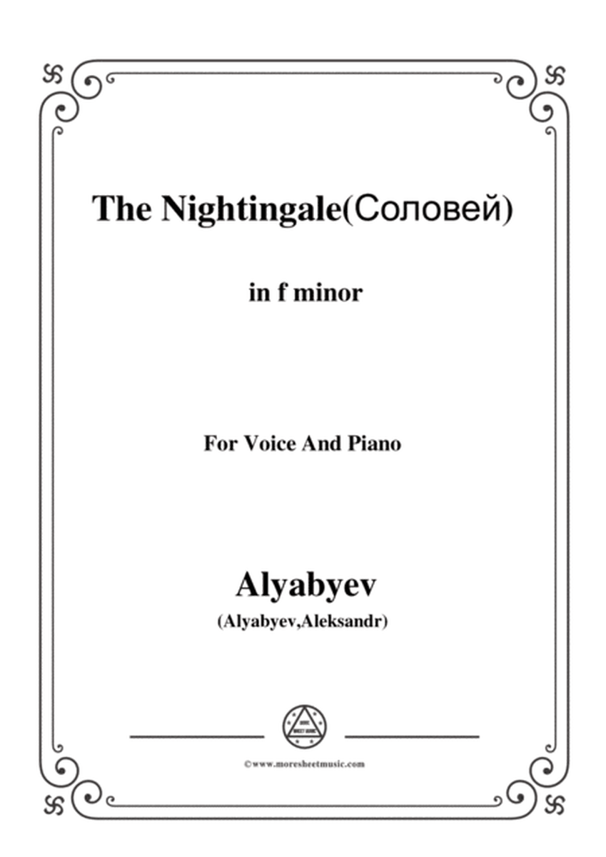 Alyabyev-The Nightingale(Соловей) in f minor, for Voice and Piano image number null