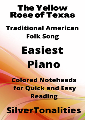 The Yellow Rose of Texas Easiest Piano Sheet Music with Colored Notation