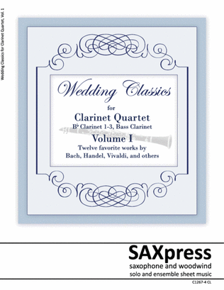 Book cover for Wedding Classics for Clarinet Quartet