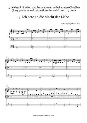 Book cover for Easy Organ Preludes - leichte Orgelpräludien | Ich bete an die Macht der Liebe (O power of love)