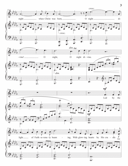 Oh Holy Night (D major - with chords) EASY (arr. Duda Oriontte) Sheet Music, Adolphe Adam