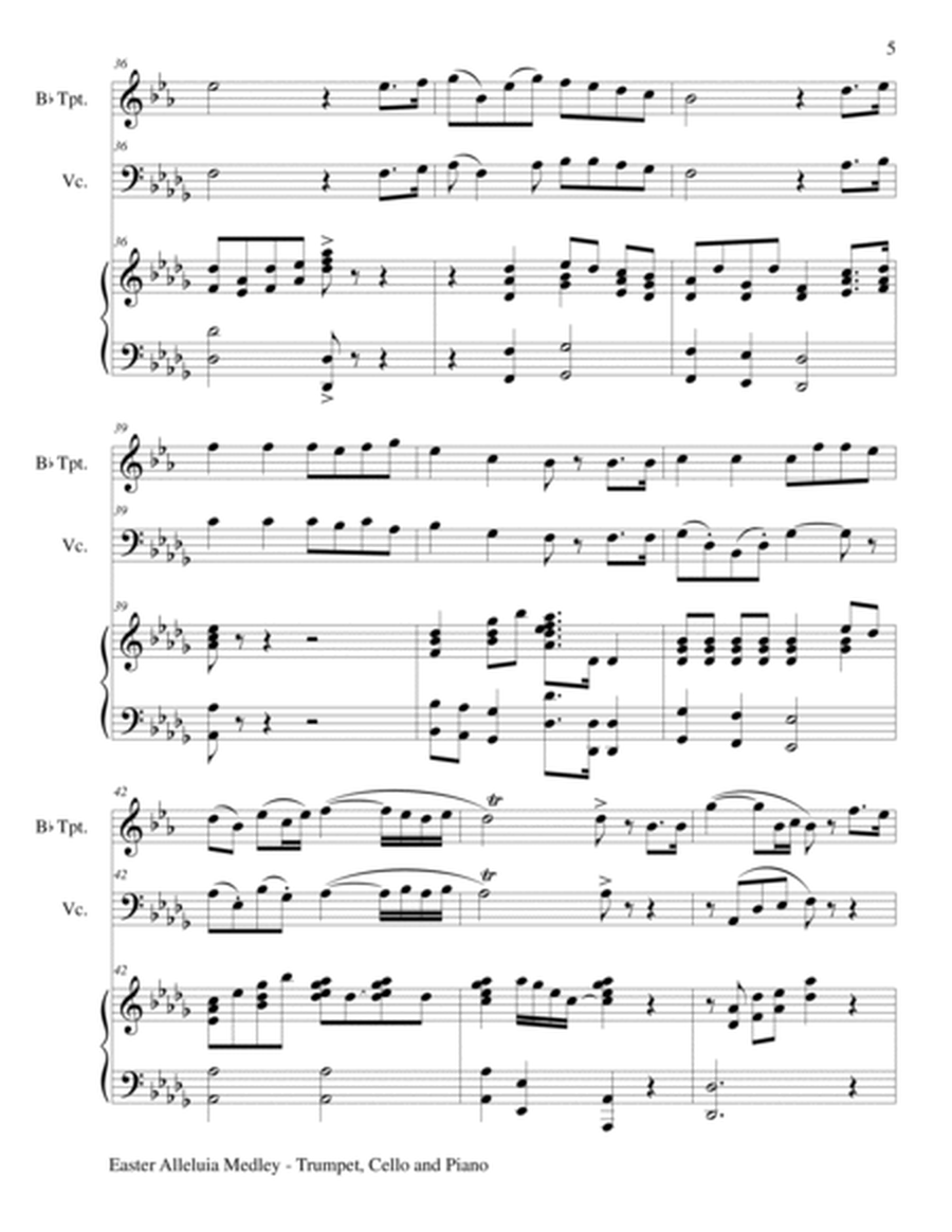 EASTER ALLELUIA MEDLEY (Trio – Bb Trumpet, Cello/Piano) Score and Parts image number null