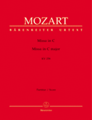 Book cover for Missa C major, KV 258