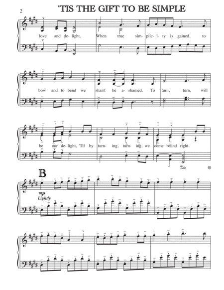 Simple Gifts (2-Part Round) Sheet music for Piano (Solo) Easy