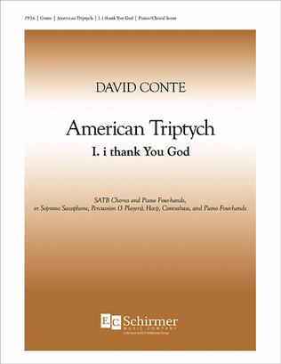 Book cover for American Triptych: I. i thank You God (Piano/Choral Score)