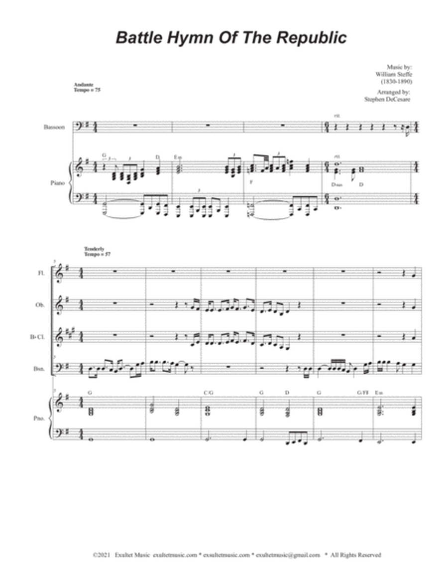 The Battle Hymn of the Republic (Woodwind Quartet and Piano) image number null