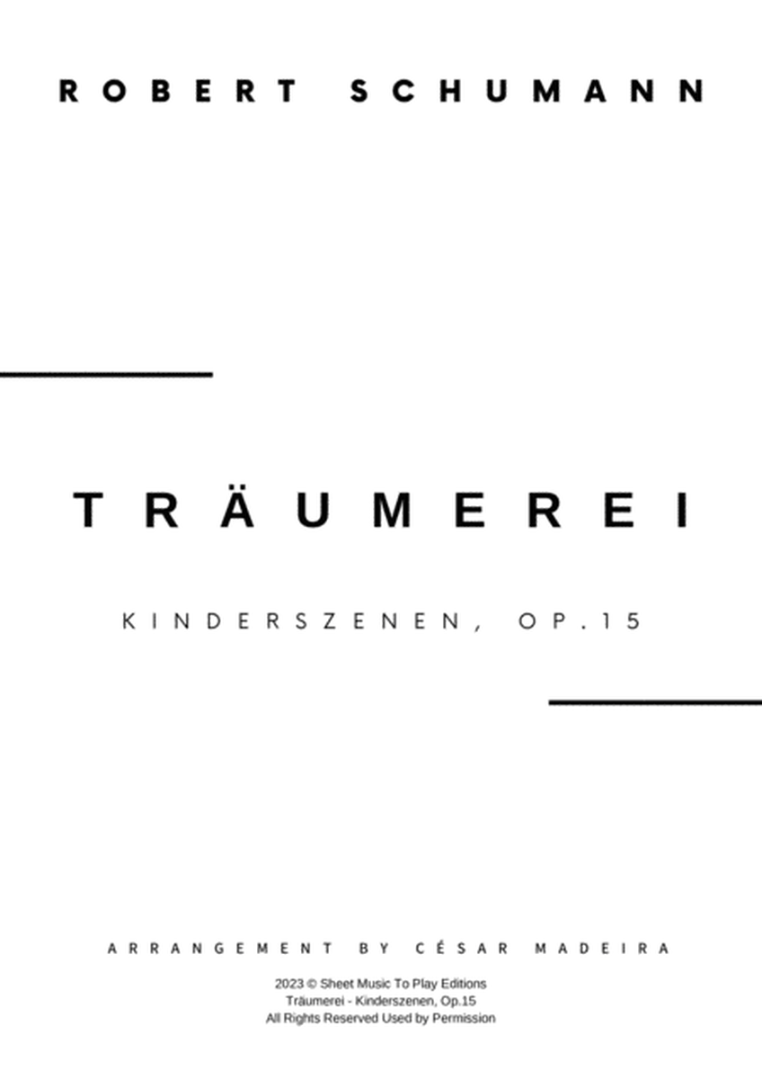 Traumerei by Schumann - Tenor Sax and Piano (Full Score and Parts) image number null
