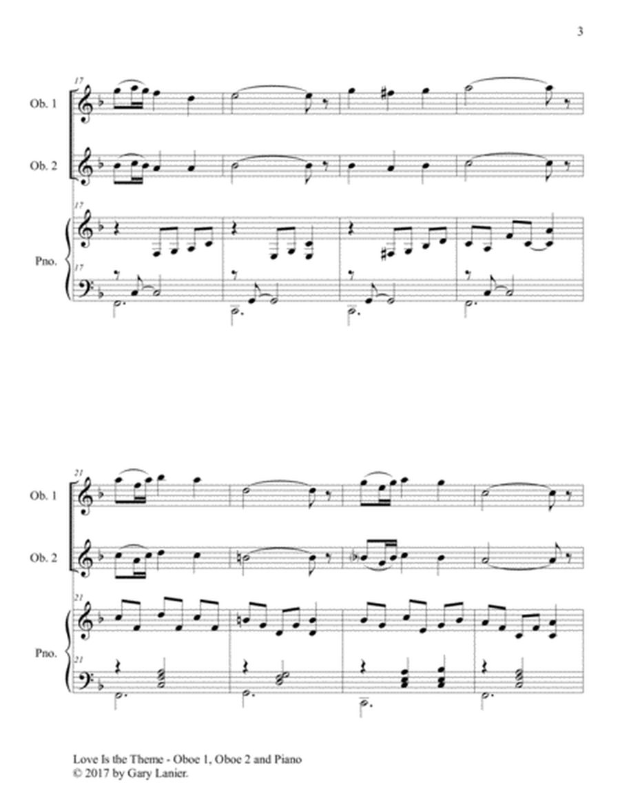 LOVE IS THE THEME (Trio – Oboe 1, Oboe 2 & Piano with Score/Part) image number null
