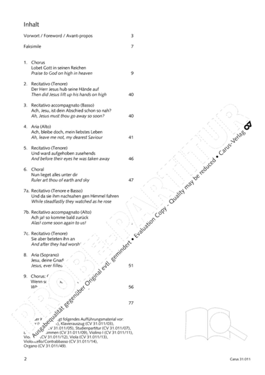 Lobet Gott in seinen Reichen (Himmelfahrtsoratorium) image number null