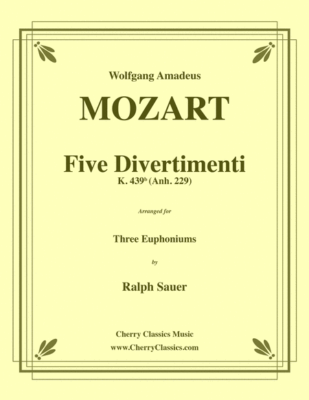 Five Divertimenti for Euphonium Trio