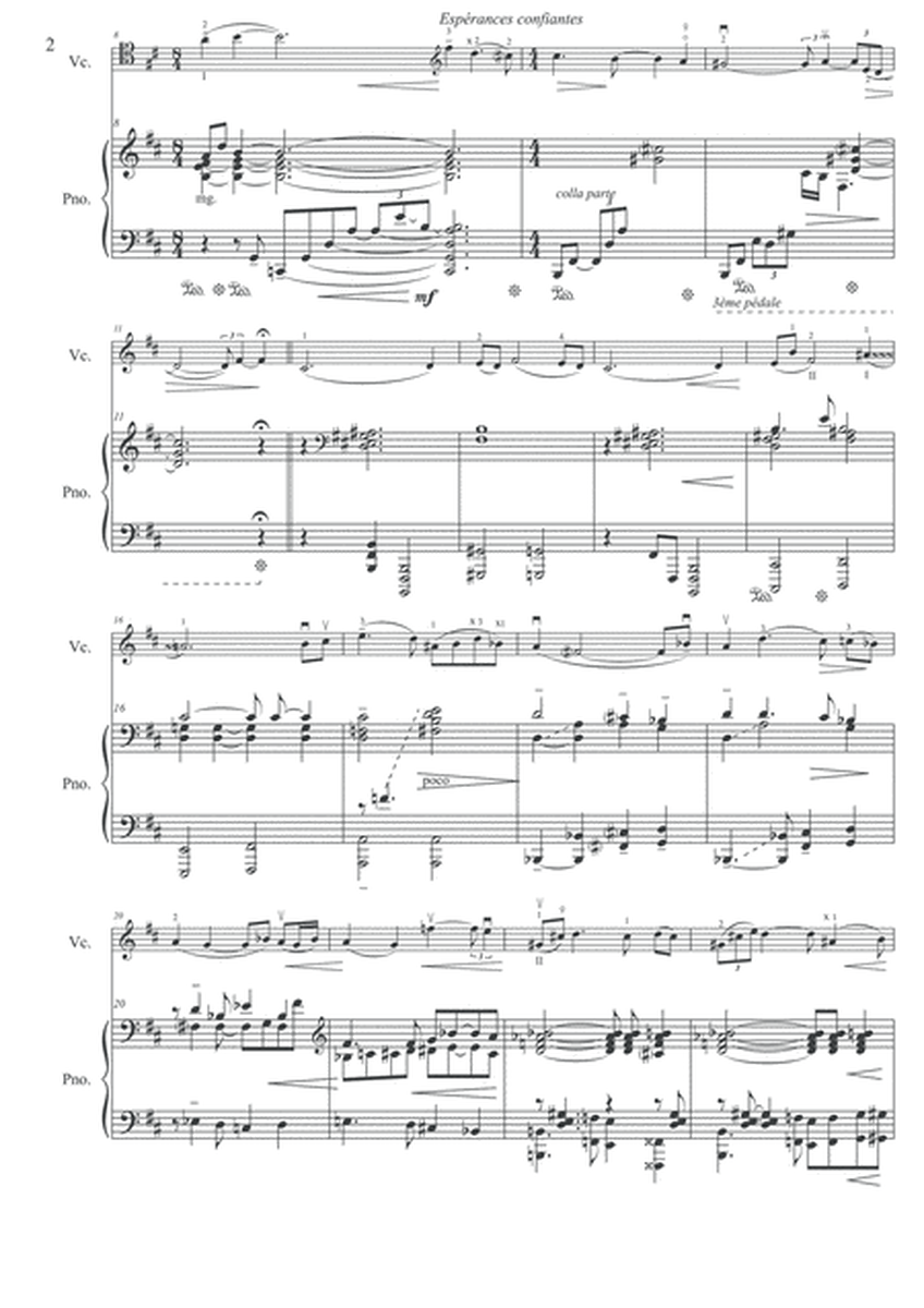 Espérances confiantes --- for cello and piano --- JCM 2013