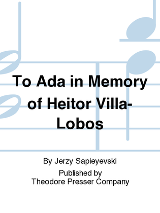 Toada In Memory Of Heitor Villa-Lobos