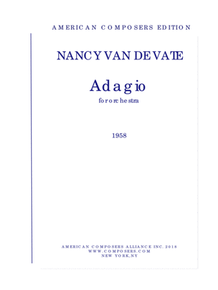 Book cover for [Van de Vate] Adagio for Orchestra