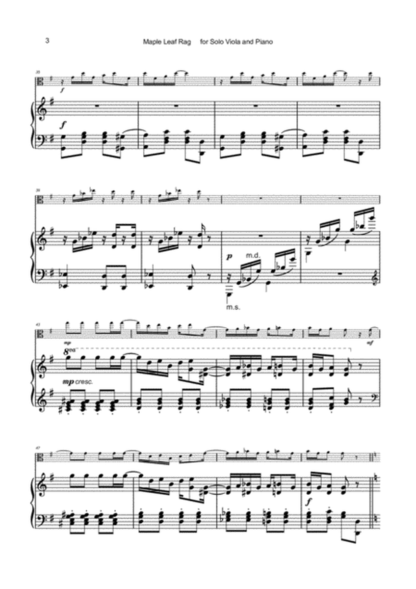 Maple Leaf Rag, by Scott Joplin, for Viola and Piano