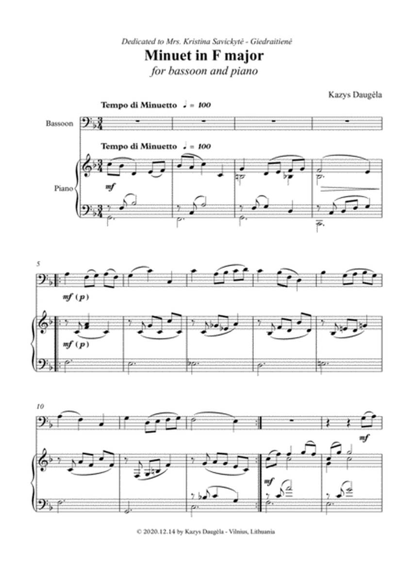 Minuet in F major for Bassoon and Piano image number null