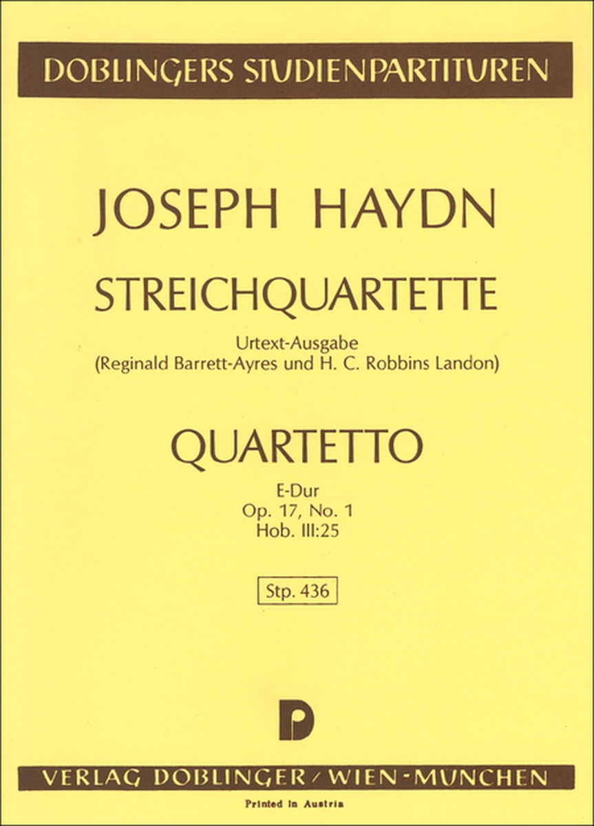 Streichquartett E-Dur op. 17 / 1