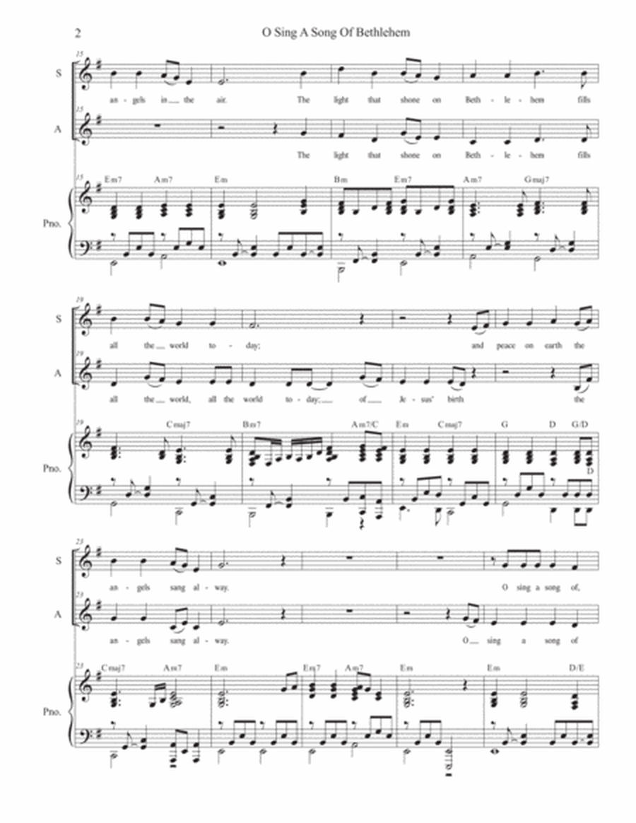 O Sing A Song Of Bethlehem (2-part choir - (SA) image number null