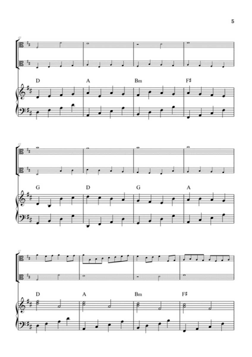 Pachelbel Canon in D • viola duet sheet music w/ piano accompaniment [chords] image number null