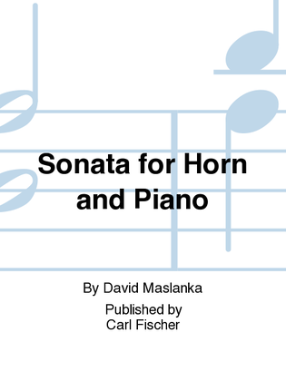 Book cover for Sonata for Horn and Piano