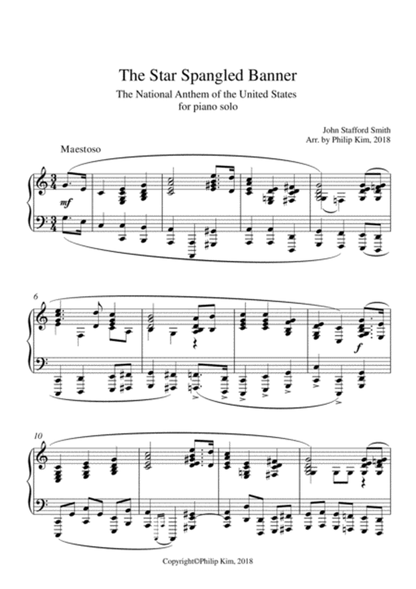 The Star Spangled Banner Advanced Piano Solo