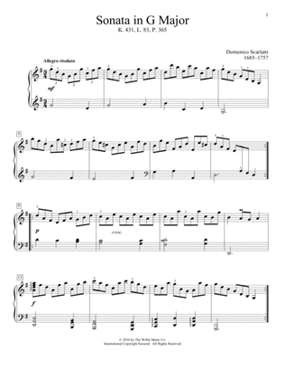 Book cover for Sonata In G Major, K. 431, L. 83, P. 365