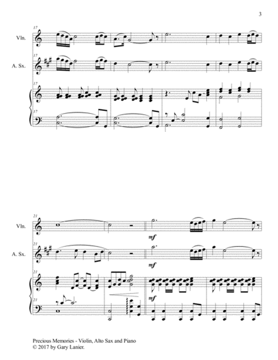 Precious Memories (Trio - Violin, Alto Sax & Piano with Score/Parts) image number null