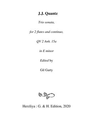 Trio sonata QV 2 Anh. 15a for 2 flutes and continuo in E minor