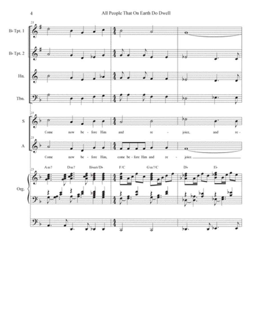 All People That On Earth Do Dwell (Duet for Soprano and Alto solo) (Full Score) - Score Only image number null