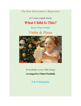 Book cover for Piano Background for "What Child Is This?"-Violin and Piano