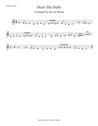 Book cover for Deck The Halls (Easy key of C) Trumpet