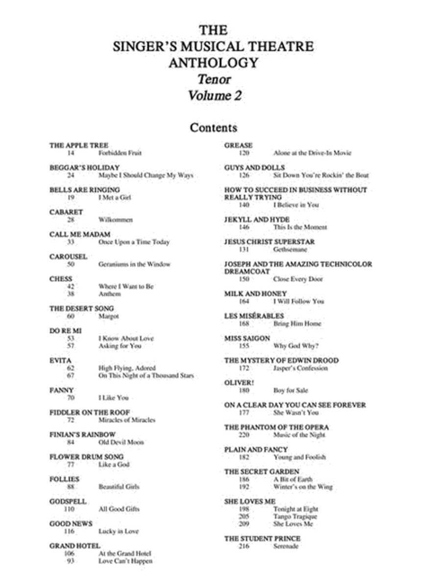 The Singer's Musical Theatre Anthology – Volume 2