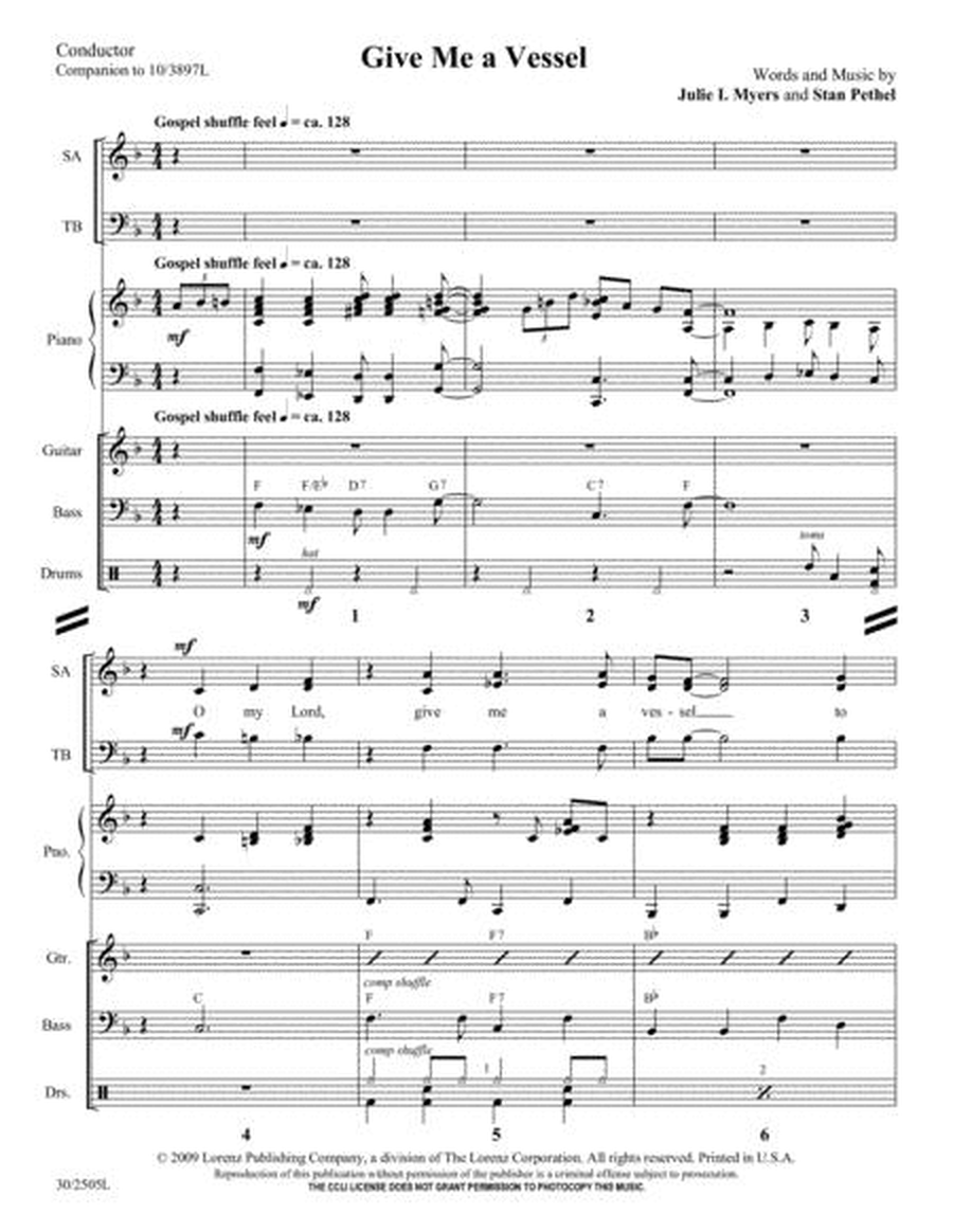 Give Me a Vessel - Rhythm Score and Parts