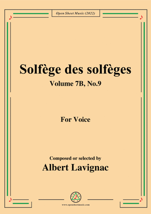 Lavignac-Solfege des solfeges,Volume 7B No.9,for Voice