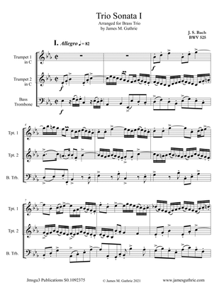 Book cover for BACH: Six Trio Sonatas BWV 525-530 for Brass Trio