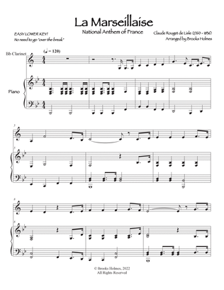 French National Anthem (La Marseillaise) Easier Clarinet & Piano