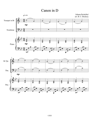 Book cover for Canon in D (Trumpet and Trombone Duet) with Piano