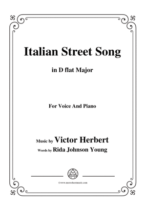Book cover for Victor Herbert-Italian Street Song,in D flat Major,for Voice and Piano