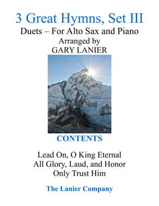 Book cover for Gary Lanier: 3 GREAT HYMNS, Set III (Duets for Alto Sax & Piano)