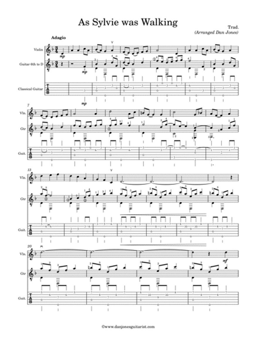 As Sylvie was Walking (Arranged for Violin & Guitar)