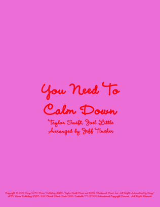 Book cover for You Need To Calm Down