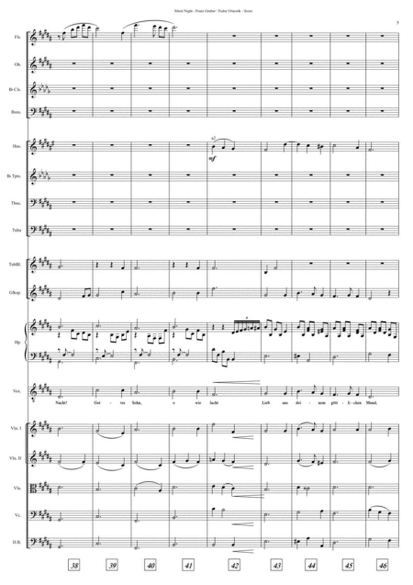 Silent Night / Stille Nacht (Full Orchestra+Solo Vocal) - Score Only image number null