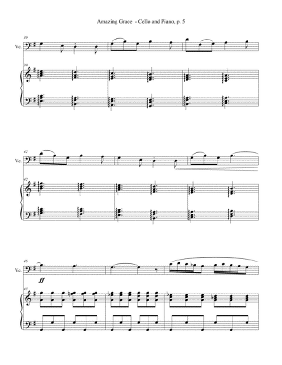 AMAZING GRACE Hymn Sonata (for Cello and Piano with Score/Part) image number null